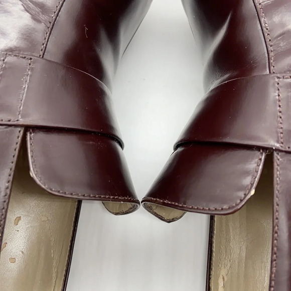 Kenneth Cole Brown Leather Square Toe Loafer Heels - Picture 10 of 10